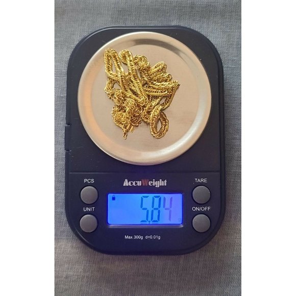 18K Saudi Real Gold Necklace 750 Fine 20” Long Curb Chain - Picture 8 of 9